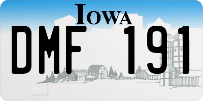 IA license plate DMF191