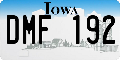 IA license plate DMF192