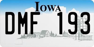 IA license plate DMF193