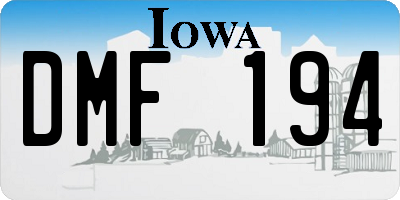 IA license plate DMF194