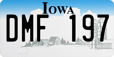 IA license plate DMF197