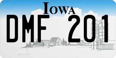 IA license plate DMF201