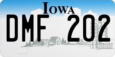 IA license plate DMF202