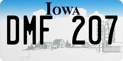 IA license plate DMF207