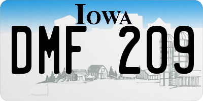 IA license plate DMF209