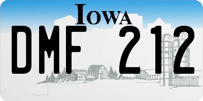 IA license plate DMF212
