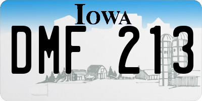 IA license plate DMF213