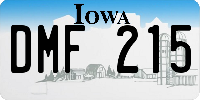 IA license plate DMF215