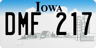 IA license plate DMF217