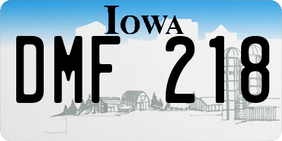 IA license plate DMF218
