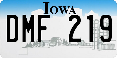 IA license plate DMF219