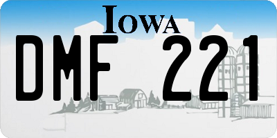 IA license plate DMF221