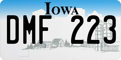 IA license plate DMF223