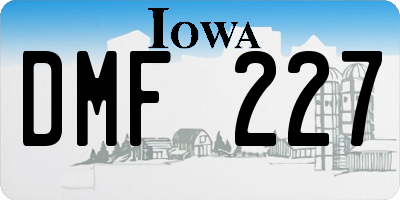 IA license plate DMF227