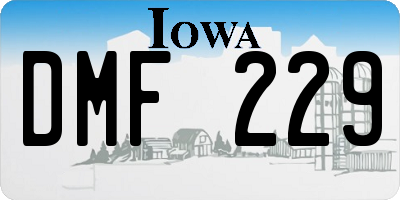 IA license plate DMF229