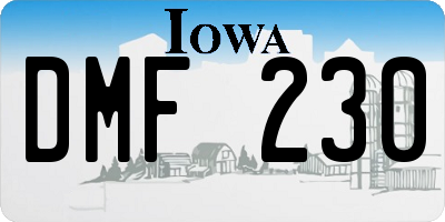 IA license plate DMF230