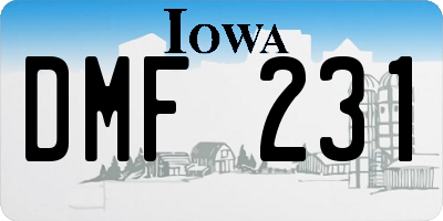 IA license plate DMF231