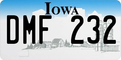 IA license plate DMF232