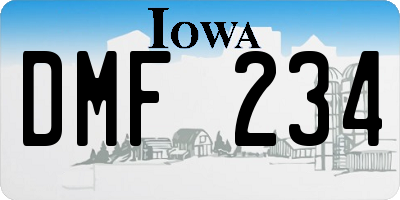 IA license plate DMF234