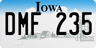 IA license plate DMF235