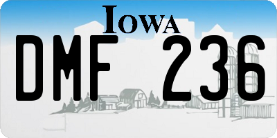 IA license plate DMF236