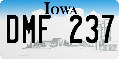 IA license plate DMF237