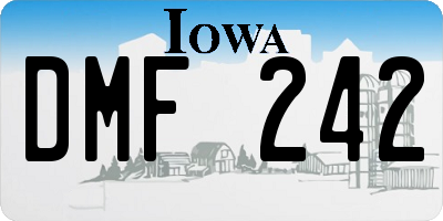 IA license plate DMF242