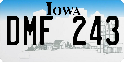 IA license plate DMF243