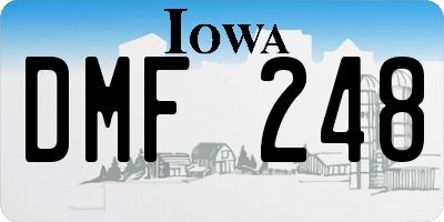 IA license plate DMF248
