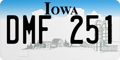 IA license plate DMF251