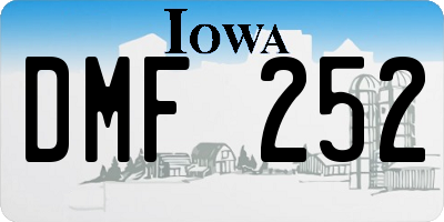 IA license plate DMF252