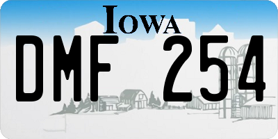 IA license plate DMF254