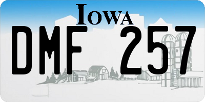 IA license plate DMF257