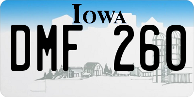 IA license plate DMF260