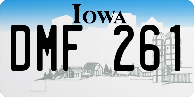 IA license plate DMF261