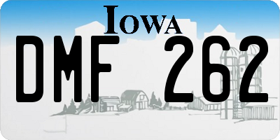 IA license plate DMF262