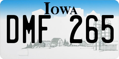 IA license plate DMF265