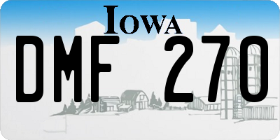 IA license plate DMF270