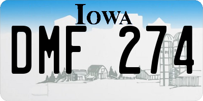 IA license plate DMF274