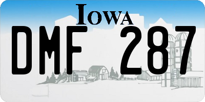 IA license plate DMF287