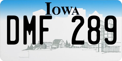 IA license plate DMF289