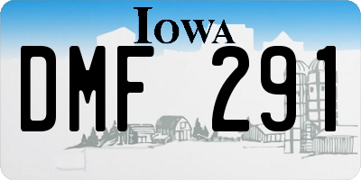 IA license plate DMF291