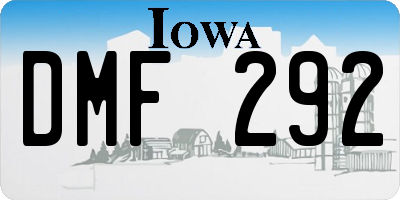 IA license plate DMF292