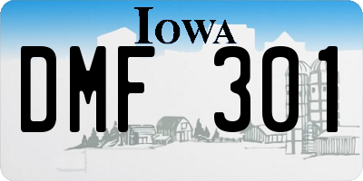 IA license plate DMF301