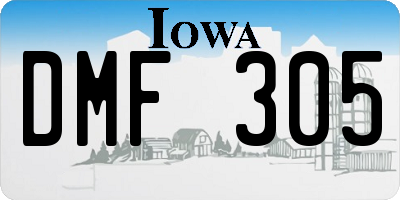 IA license plate DMF305