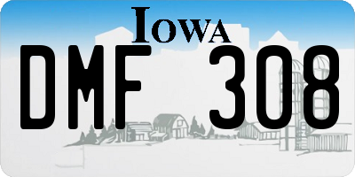 IA license plate DMF308