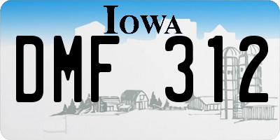 IA license plate DMF312