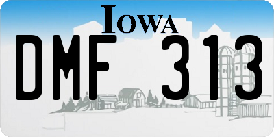 IA license plate DMF313