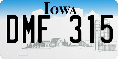 IA license plate DMF315