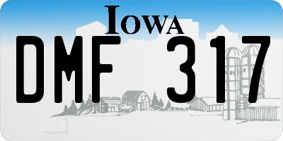 IA license plate DMF317